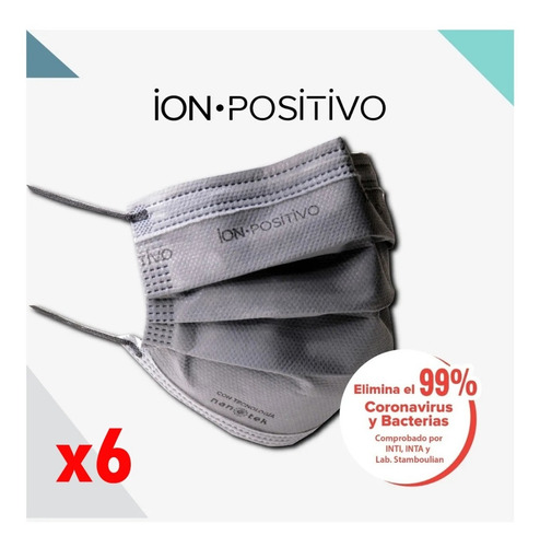 Barbijo Ion Positivo Protect Con Clip Nasal Nano Protect X6