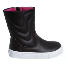 Bota Infantil Feminina Urban Kids Pé Com Pé Cano Médio Preto