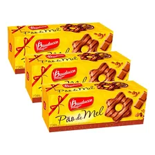 3 Pão De Mel Com Cobertura Chocolate Ao Leite Bauducco 240g