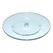 Centro De Mesa Giratório Decorativo Vidro Transparente 60cm