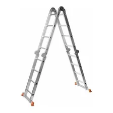 Escalera De Aluminio Multipropósito Lüsqtoff Le400 Plateada