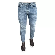 Calça Jeans Super Skinny Destroyed Calça Rasgada Masculina