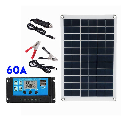 Controlador De Panel Solar 60a 100w 12v Cargador De Batería