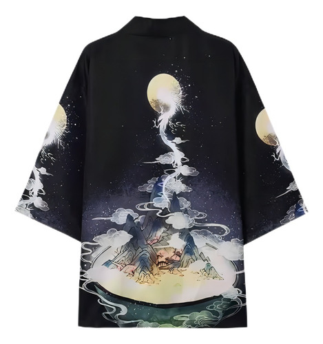 Moises Chaqueta De Media Manga Unisex Suelta Japonesa Kimonos