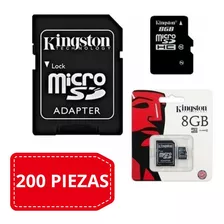 Paquete De 200 Memorias Kingston Micro Sd 8gb + Adaptador