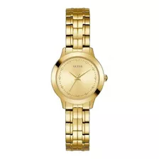 Pulseira De Relógio Feminina Guess W0989l2 Chelsea Quartz, Cor Dourada, Moldura, Cor De Fundo Dourada