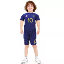 Camiseta E Calção De Futebol Seleções Mundiais Infantil