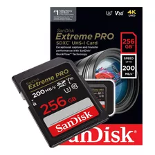 Cartão De Memória Sandisk Extreme Pro 256gb 200mb/s 4k Uhd