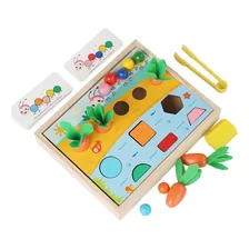 Brinquedo Montessori 3 Em 1, Jogo De Clipes De Contas, Jogo