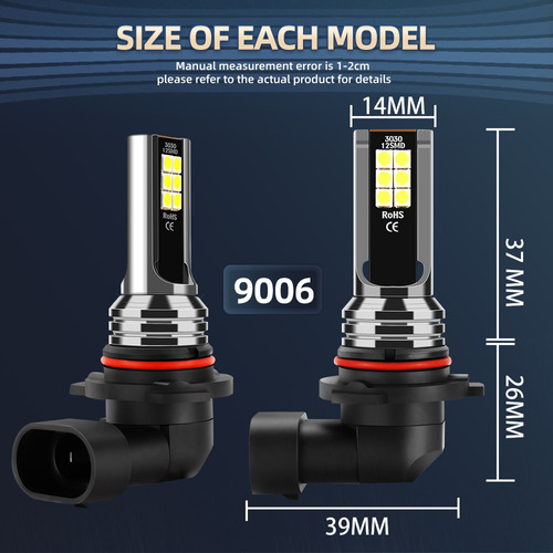 Kit De Bombillas Led Hi/lo+antiniebla 9005 Para Cadillac Srx Foto 4