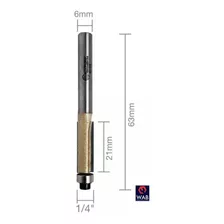 Fresa Reta Paralela 6x1/4 C/rolamento 2 Cortadores P/madeira