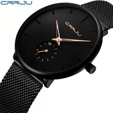 Relojes De Cuarzo Impermeables Con Cinturón De Malla Casual Color Del Fondo Black Rose Gold