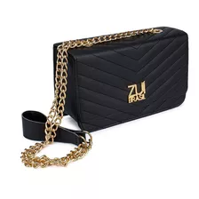 Bolsa Feminina Transversal Executivo Festa Clutch Preta