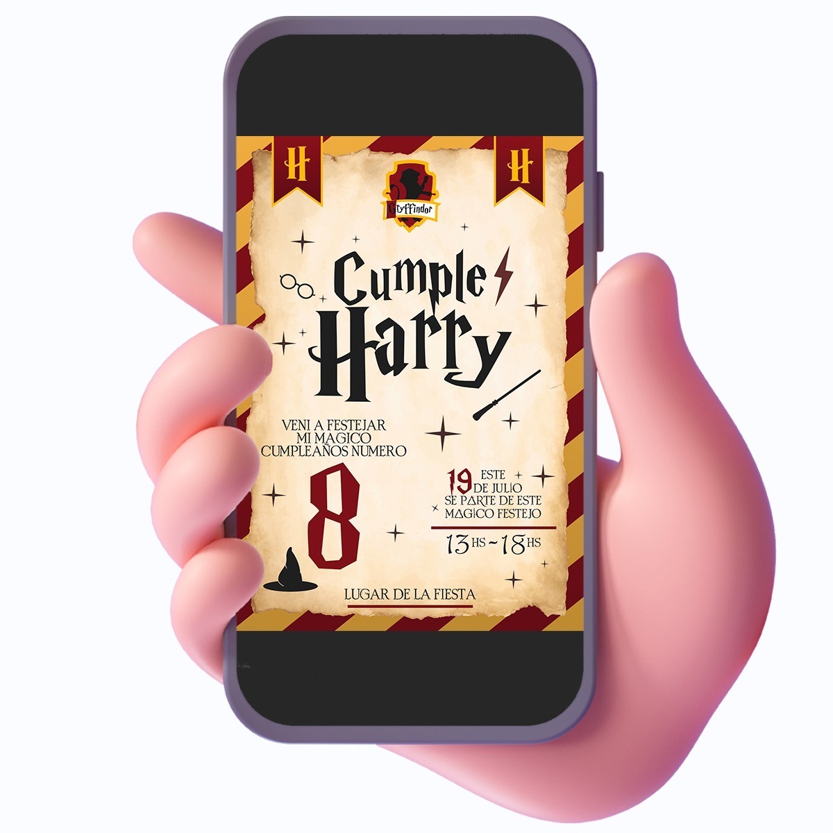 Tarjeta Invitación Cumpleaños Harry Potter - Digital