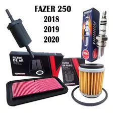 Kit Revisao Filtros + Vela Yamaha Fazer 250 2018 2019 2020