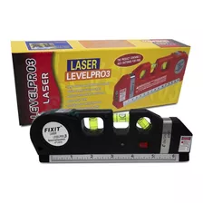 Nível Laser Nivelador Pro3 Estágio + Trena 2.5m + Regua 15cm