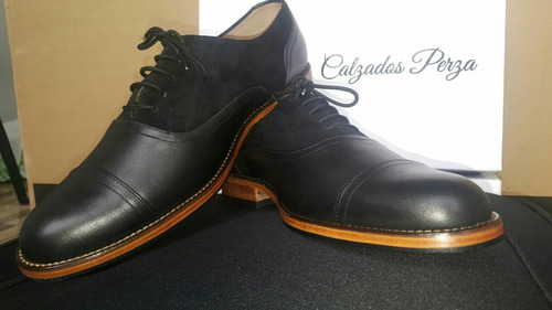 Zapatos Hombre Cuero / Gamuza Negro 39 - 45 Calzados Perza *