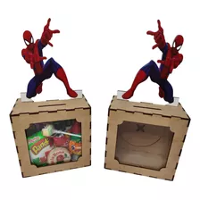 Dulcero, Alcancia, Spiderman 10 Pzs Madera Mdf 