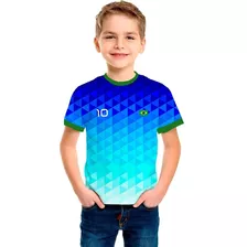 Camisa Infantil Seleção Brasileira Copa Qatar Personalizada