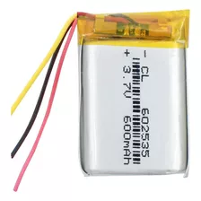 602535 C/ 600mah 6mmx25mmx35mm 3 Fios 3,7v Nova -