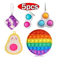 Brinquedo Chaveiro Simples Dimple Pop It Fidget 5 Unidades/r