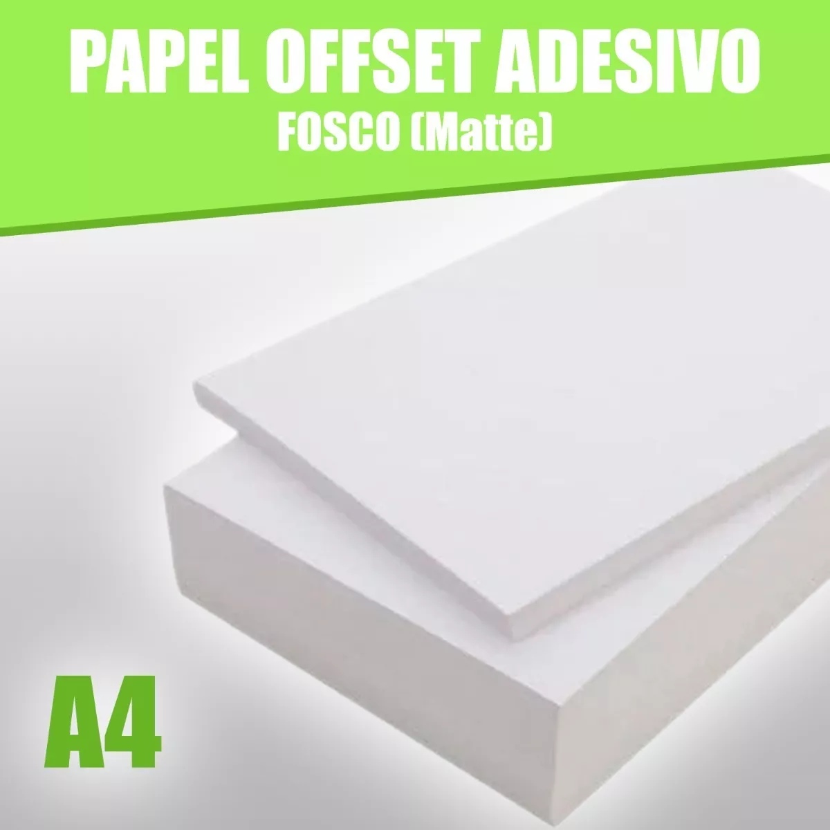 Papel Offset Adesivo A4 Fosco - 100 Folhas