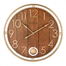 Reloj De Pared Extragrande Bulova Panel Time, 30 , Cereza C