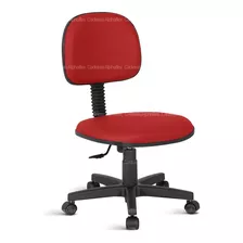 Cadeira Escritório Secretária Giratória Tecido Rcp Vermelho
