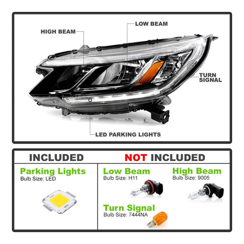 Par Faros Led Drl Honda Cr-v Ex-l 2015 2.4l Foto 3