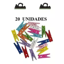 2 Clips + 20 Mini Prendedores Coloridos, Tela Memory Board 
