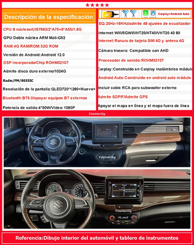 Auto Radio Estreo Android Gps Para Suzuki Ertiga 2019-2023 Foto 5