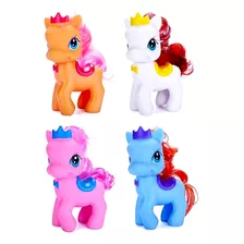 Coleção 4 Pequena Pony De Vinil Coloridas Brinquedos Menina