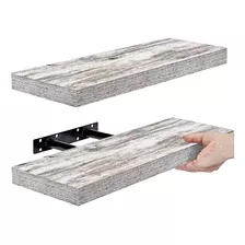 Floating Shelves - 2 Pack 16 Inch Rustic White Wall She...