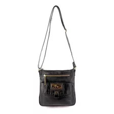 Bolsa Transversal Pequena De Couro Anny Cor Preto