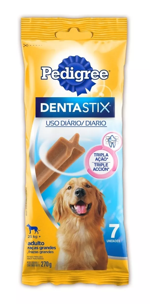 Petisco Pedigree 7 Dentastix Cães Adultos Raça Grande 270g