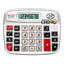 Calculadora De Escritorio Motex 8 Digitos Con Sonido 12x15cm Color Plata