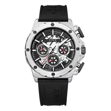 Reloj Loix Hombre L2133-4 Negro Con Plateado, Tablero Negro