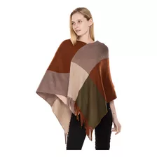 La Imitación De La Cachemira De Punto Chal-poncho Para Mujer