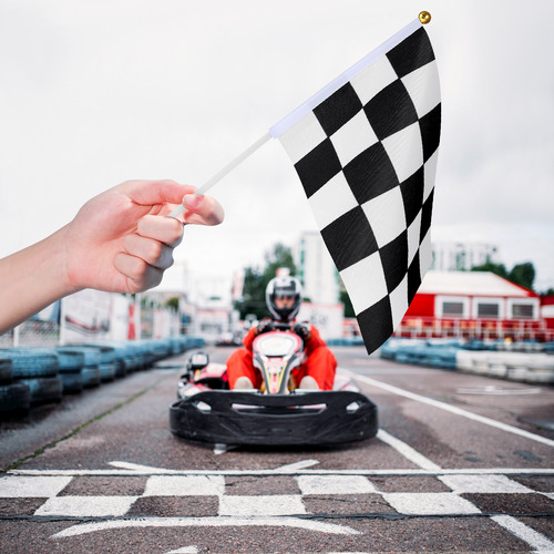 25 Banderas De Carreras A Cuadros Con Bastones Para Eventos Foto 10