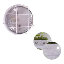 Arandela Redonda Led Area Externa Com Grade Blindada Sauna