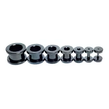 Alargador Acrilico Preto Par 1mm 2mm 3mm 4mm 5mm 6mm 8mm 10