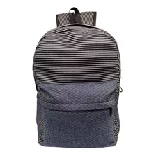 Mochila Feminina Costa Escolar 43cm Cor Chumbo Skeet Origina Desenho Do Tecido Listrada