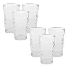 Juego De Vasos De Vidrio Durax Irupe 350 Cc X 6 Unidades Color Transparente