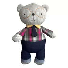 Peluche Oso Tejido Con Sonajero 30 Cms. Storki