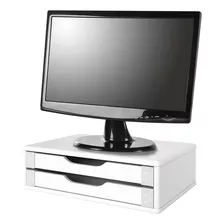 Suporte Para Monitor 2 Gavetas Branco Souza