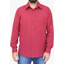 Camisa Social Manga Longa Masculina Com Bolso Pronto Entrega