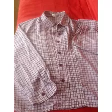 Blusa De Seda Fondo Blanco Con Cuadritos Rojos,talla:large.