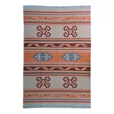 Tapete Sala Kilin Gashgai 140x200 Dupla Face Tribal Handmade Cor Terracota Desenho Do Tecido Geométrico