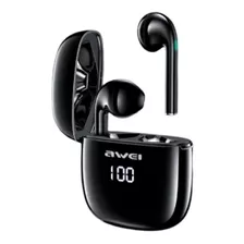 Audífonos Bluetooth Awei T28p Negro Con Estuche De Carga