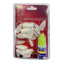 Set 30 Uñas Postizas Para Manicuere + Pegamento 3g